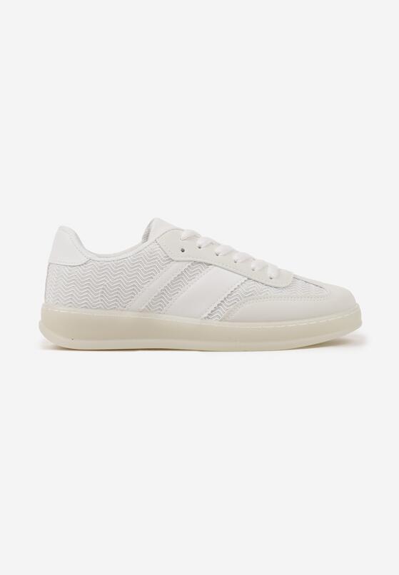 Białe Sneakersy Tenisówki z Geometrycznym Wzorem Eleamila 4