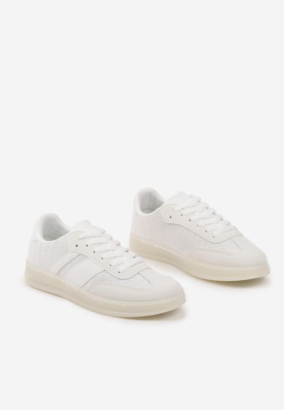 Białe Sneakersy Tenisówki z Geometrycznym Wzorem Eleamila 5