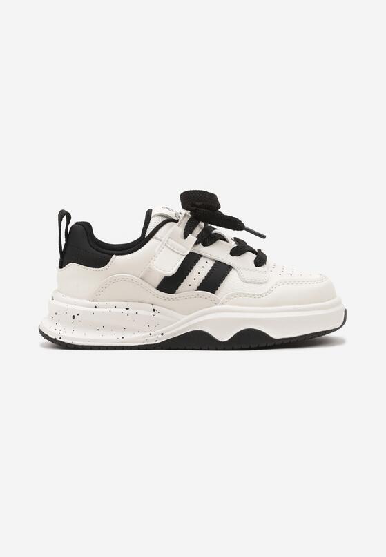 Beżowo-Czarne Buty Sportowe Sneakersy na Platformie z Paskami Grelresil 1