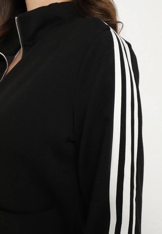 Czarna Bluza z Wiskozą i Ozdobnymi Paskami Feneritia 5