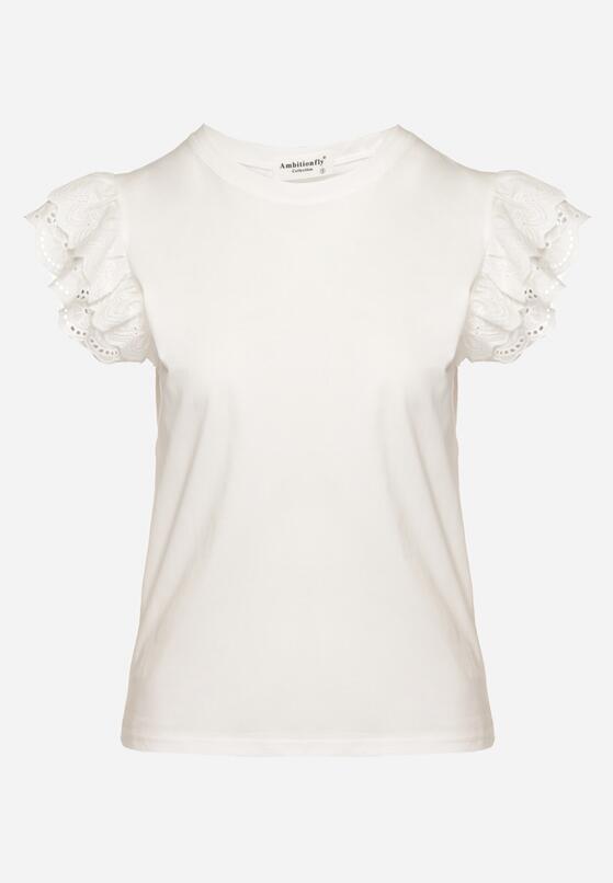 Biała Bawełniana Bluzka Ozdobiona Haftem Tulreti 6