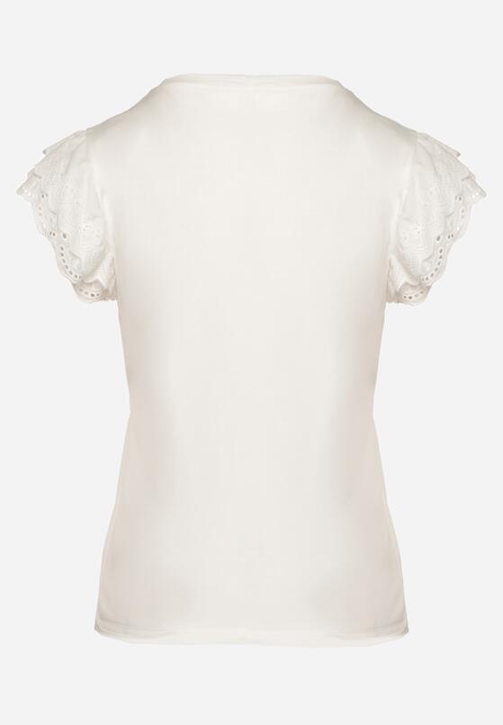 Biała Bawełniana Bluzka Ozdobiona Haftem Tulreti 7