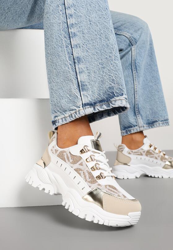 Sneakers Alb cu bej 2