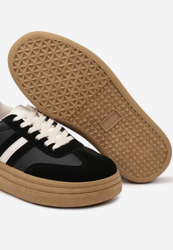Czarne Sneakersy na Platformie w Stylu Kultowych Tenisówek Gonoriel 6