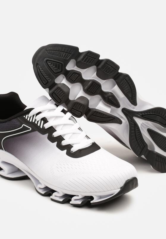 Biało-Czarne Buty Sportowe Sneakersy z Geometrycznym Zdobieniem Noramia 3