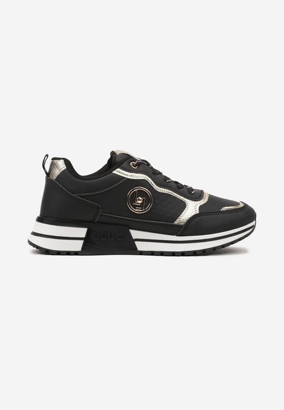 Czarne Sneakersy Ozdobione Metaliczną Aplikacją Zolamira 4