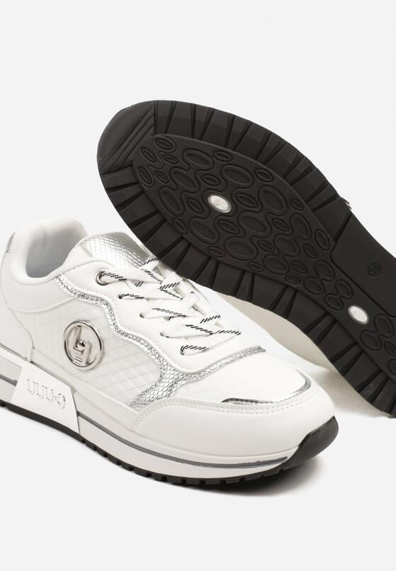 Białe Sneakersy Ozdobione Metaliczną Aplikacją Zolamira 6