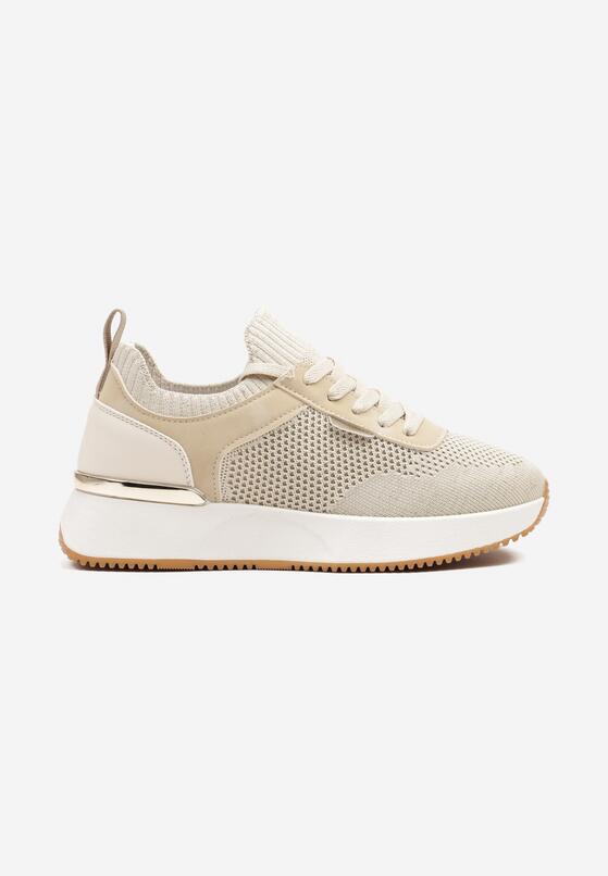Beżowe Siateczkowe Sneakersy Dorami 4