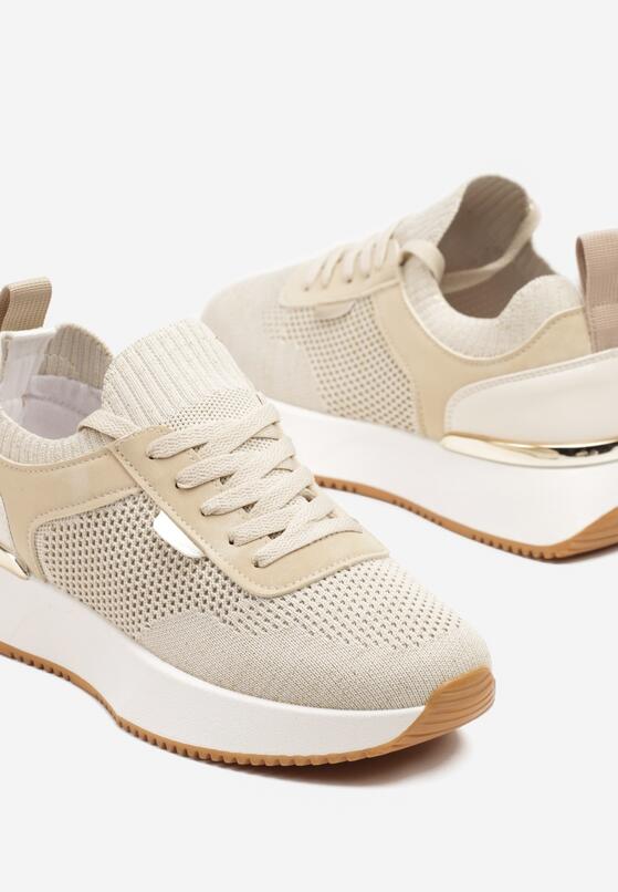 Beżowe Siateczkowe Sneakersy Dorami 6