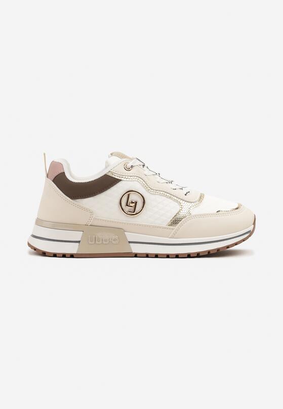 Beżowe Sneakersy Ozdobione Metaliczną Aplikacją Zolamira 4