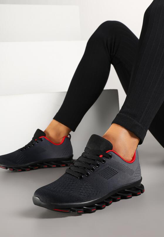 Czarno-Szare Buty Sportowe Sneakersy Ozdobione Cieniowaniem Hanetdane 2