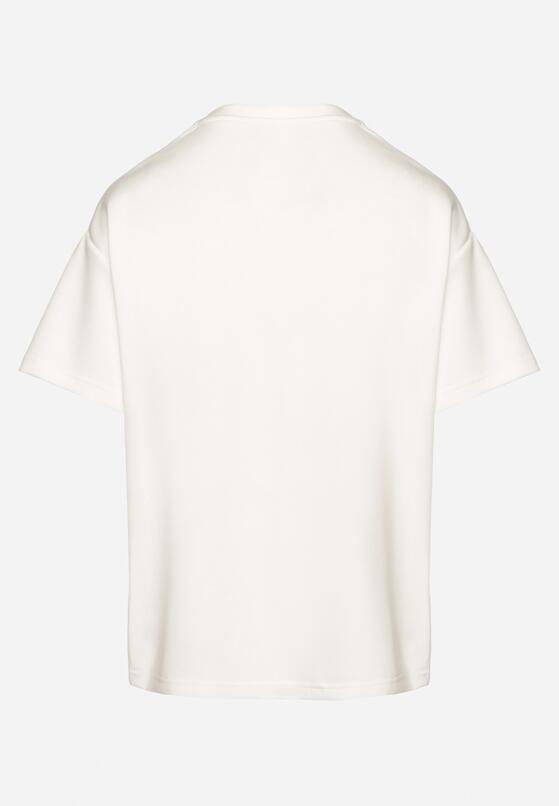 Biały T-shirt z Trójkątnym Dekoltem Foniriela 7