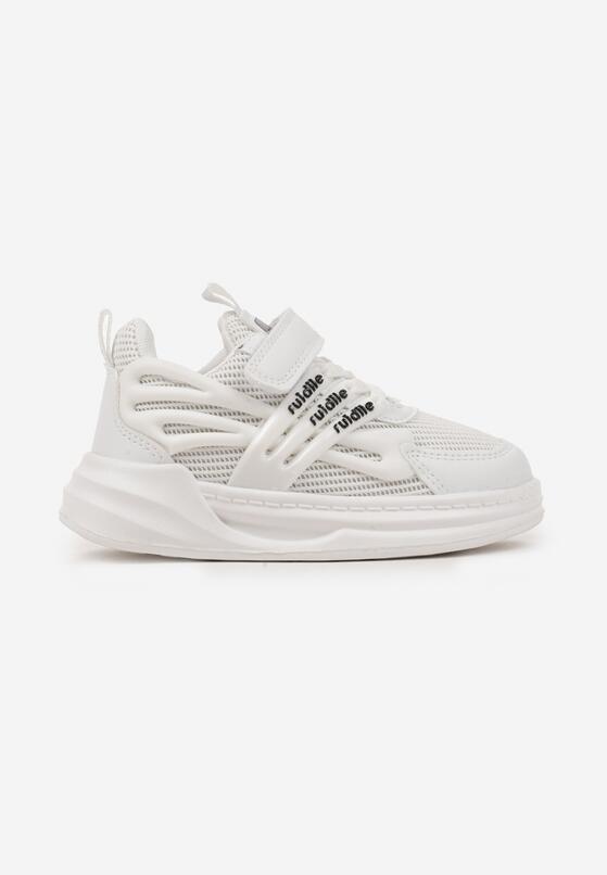 Białe Buty Sportowe Sneakersy ze Skórzaną Wkładką Ozdobione Tłoczeniem Fonorwin 1