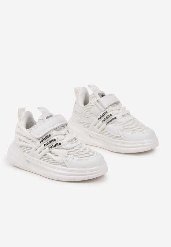 Białe Buty Sportowe Sneakersy ze Skórzaną Wkładką Ozdobione Tłoczeniem Fonorwin 2