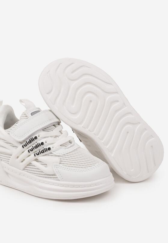 Białe Buty Sportowe Sneakersy ze Skórzaną Wkładką Ozdobione Tłoczeniem Fonorwin 3