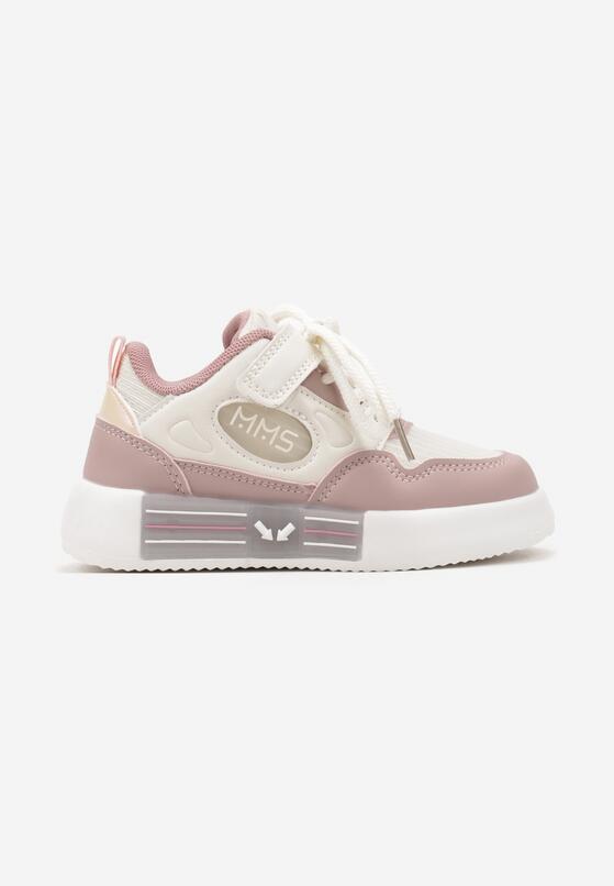 Różowe Buty Sportowe Sneakersy z Wkładką ze Skóry Naturalnej Florvesa 1