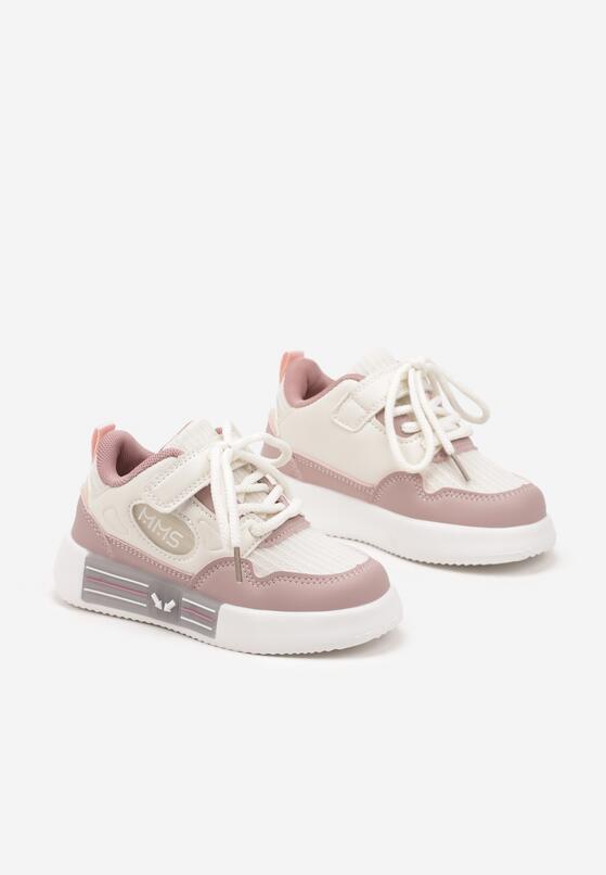 Różowe Buty Sportowe Sneakersy z Wkładką ze Skóry Naturalnej Florvesa 2