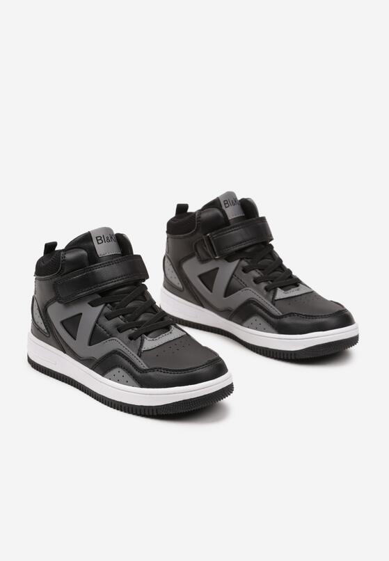 Czarne Buty Sportowe Sneakersy za Kostkę na Rzep Noledis 2