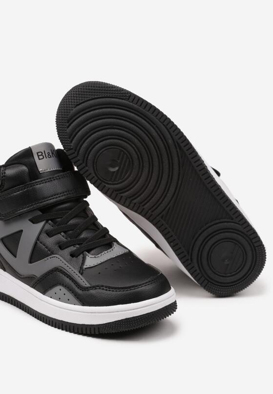Czarne Buty Sportowe Sneakersy za Kostkę na Rzep Noledis 3