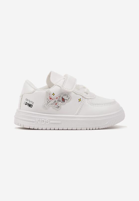 Białe Buty Sportowe Sneakersy z Rzepem i Aplikacjami 3D Arlivin 1