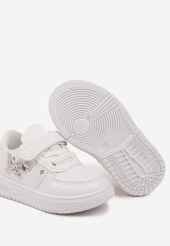 Białe Buty Sportowe Sneakersy z Rzepem i Aplikacjami 3D Arlivin 3