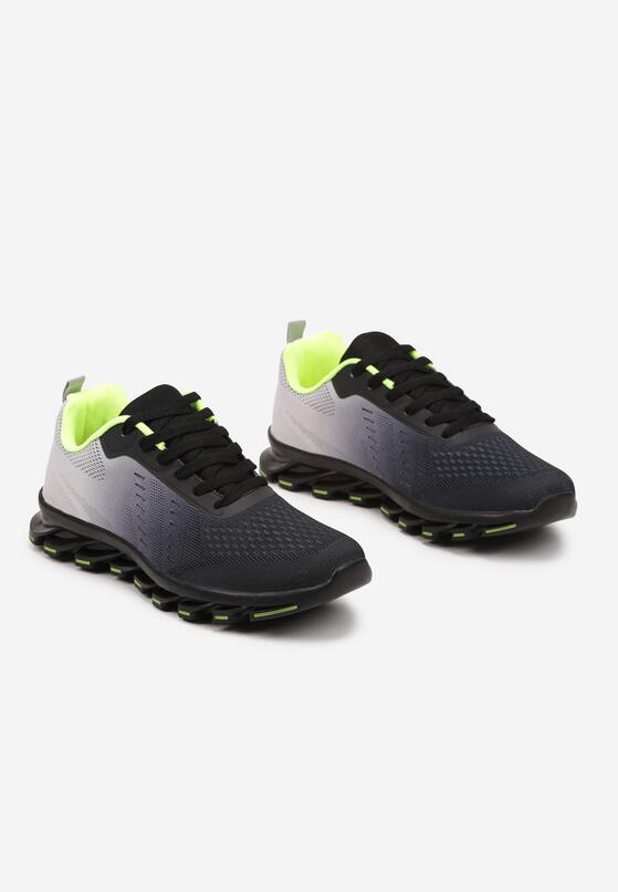 Szaro-Zielone Buty Sportowe Sneakersy z Motywem Ombre Lorami 2