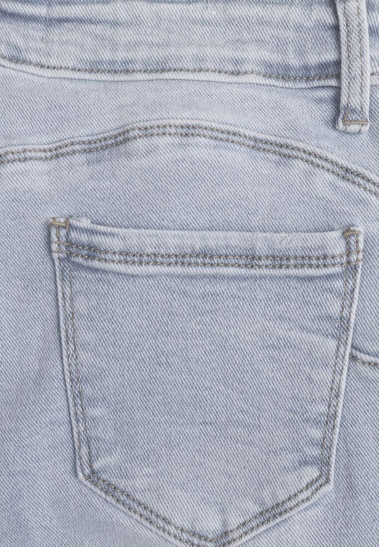 Jasnoniebieskie Jeansy z Bawełną i Efektem Push Up o Dopasowanym Kroju Flortebia 8