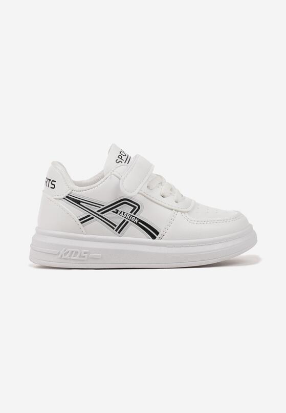 Biało-Czarne Buty Sportowe Sneakersy z Dodatkowym Zapięciem na Rzep Solivia 1