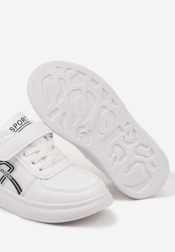 Biało-Czarne Buty Sportowe Sneakersy z Dodatkowym Zapięciem na Rzep Solivia 3