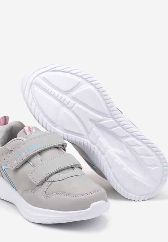 Jasnoszare Buty Sportowe Sneakersy z Motywem Gwiazdek Ilanier 3