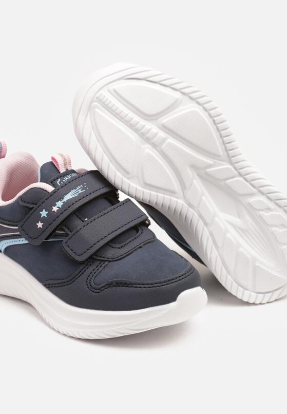 Granatowe Buty Sportowe Sneakersy z Paskami i Gwiazdkami Aralena 3