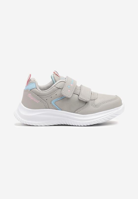 Jasnoszare Buty Sportowe Sneakersy z Perforacją i Gwiazdkami Arandorin 1