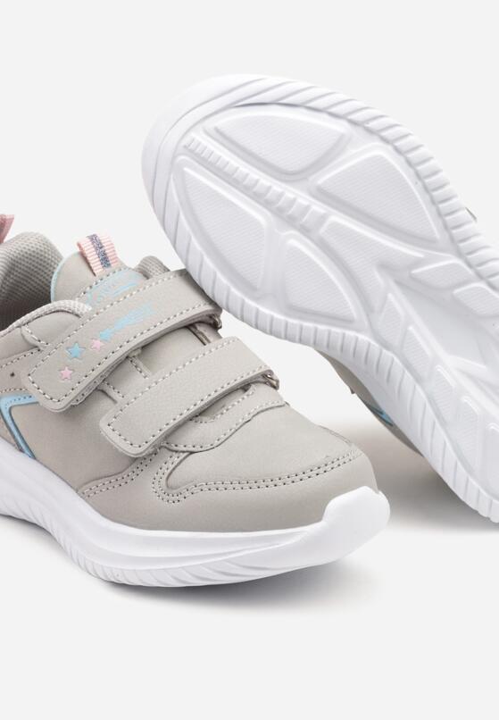 Jasnoszare Buty Sportowe Sneakersy z Perforacją i Gwiazdkami Arandorin 3