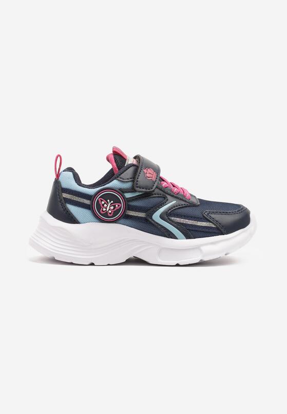 Granatowo-Niebieskie Buty Sportowe Sneakersy Ozdobiona Motylkami i Brokatem Aranilith 1
