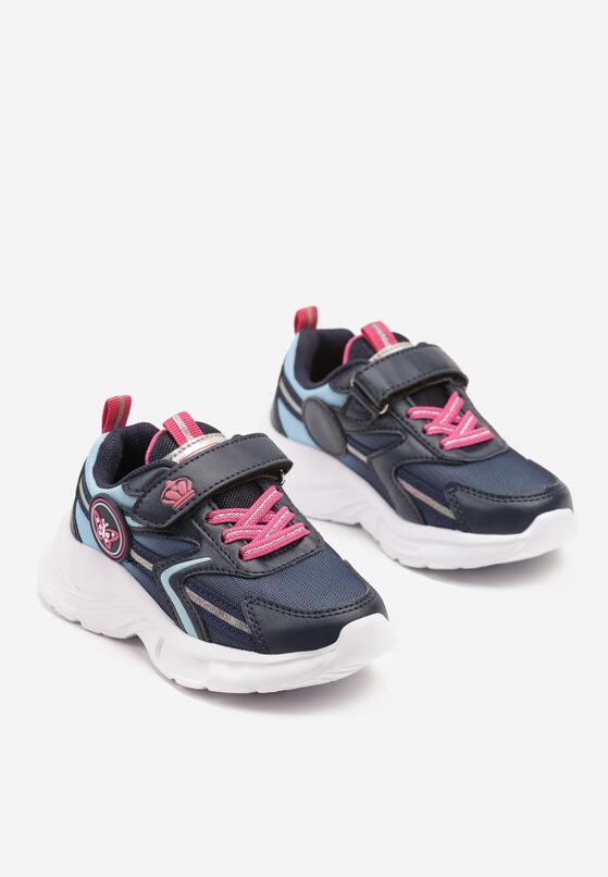 Granatowo-Niebieskie Buty Sportowe Sneakersy Ozdobiona Motylkami i Brokatem Aranilith 2