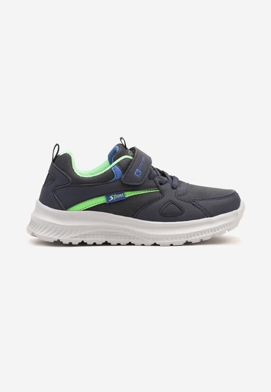 Granatowo-Zielone Buty Sportowe Sneakersy Ozdobione Napisem Ilovella 1