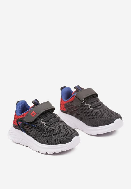 Szaro-Czerwone Buty Sportowe Sneakersy Ozdobione Gwiazdką Aramora 2