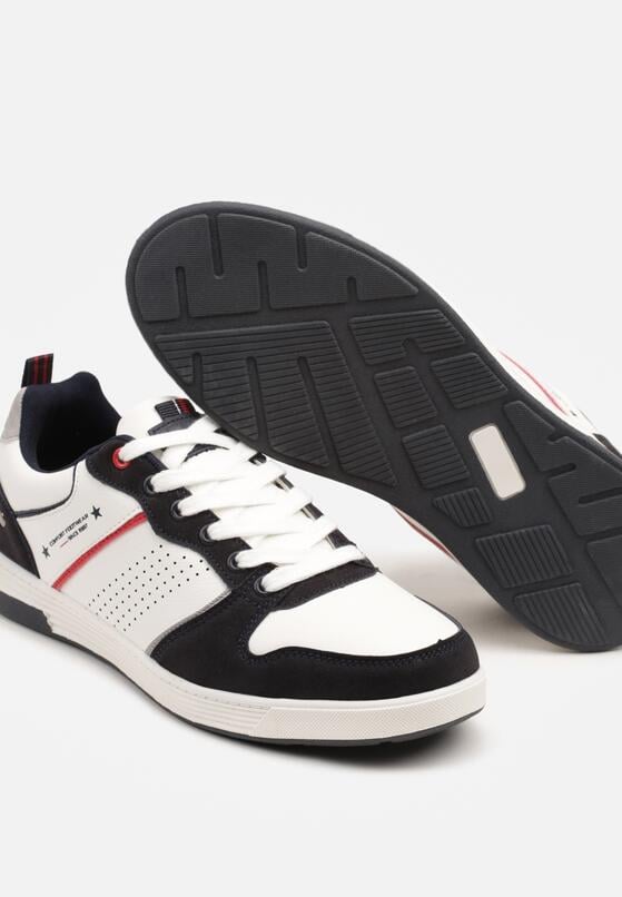 Białe Buty Sportowe Sneakersy z Napisem i Perforacją Arandira 3