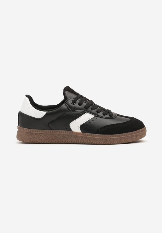 Czarne Sneakersy w Stylu Tenisówek z Perforacją Aranaria 4