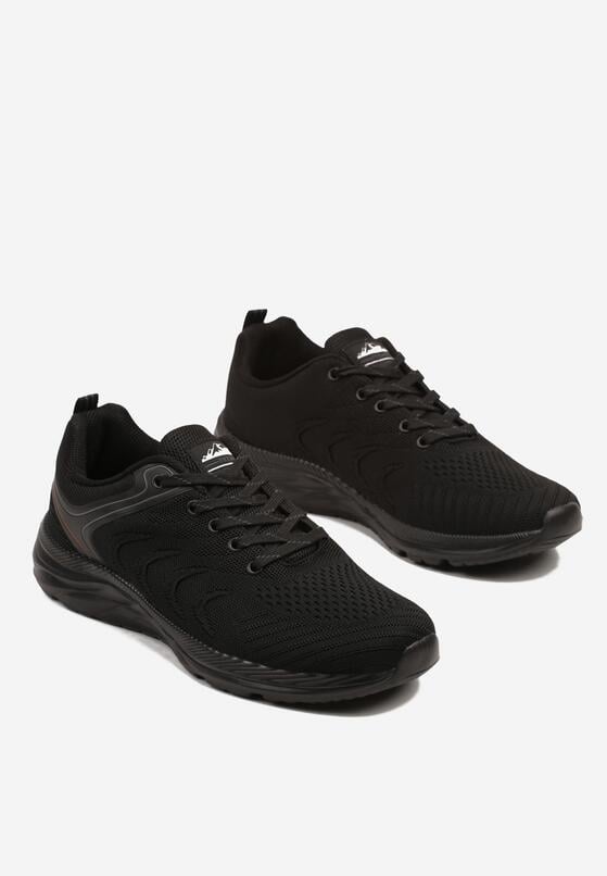 Czarne Buty Sportowe Sneakersy z Geometrycznym Wzorem Aranelora 2