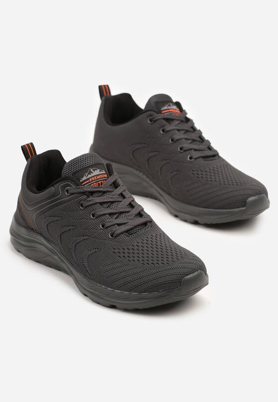 Ciemnoszare Buty Sportowe Sneakersy z Geometrycznym Wzorem Aranelora 2