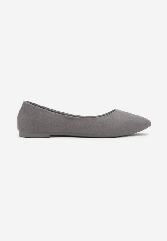 Szare Balerinki w Minimalistycznym Stylu z Imitacji Zamszu Hirlivia 4