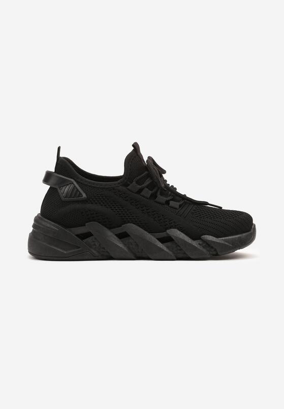 Czarne Sneakersy na Grubej Podeszwie z Tłoczeniem Tatinora 4