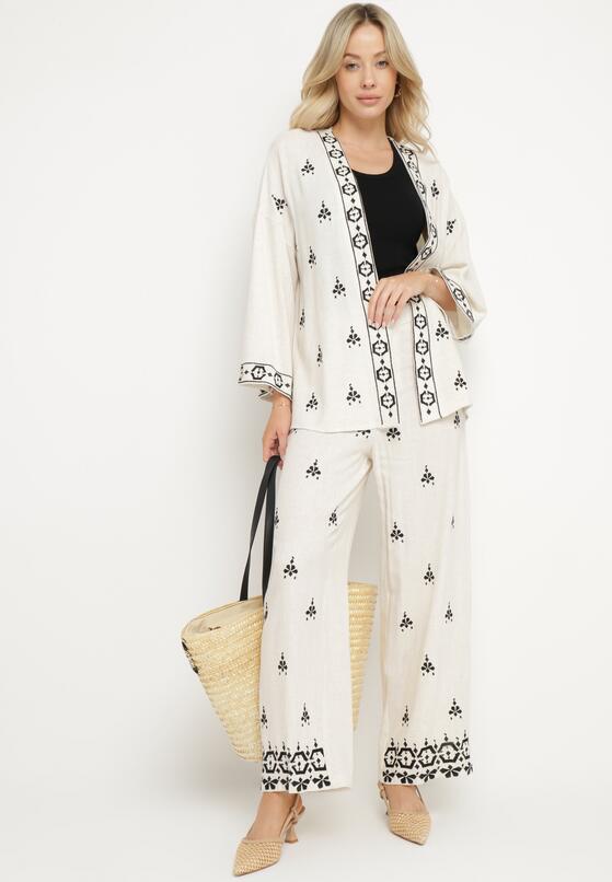 Pantaloni Alb cu negru 1