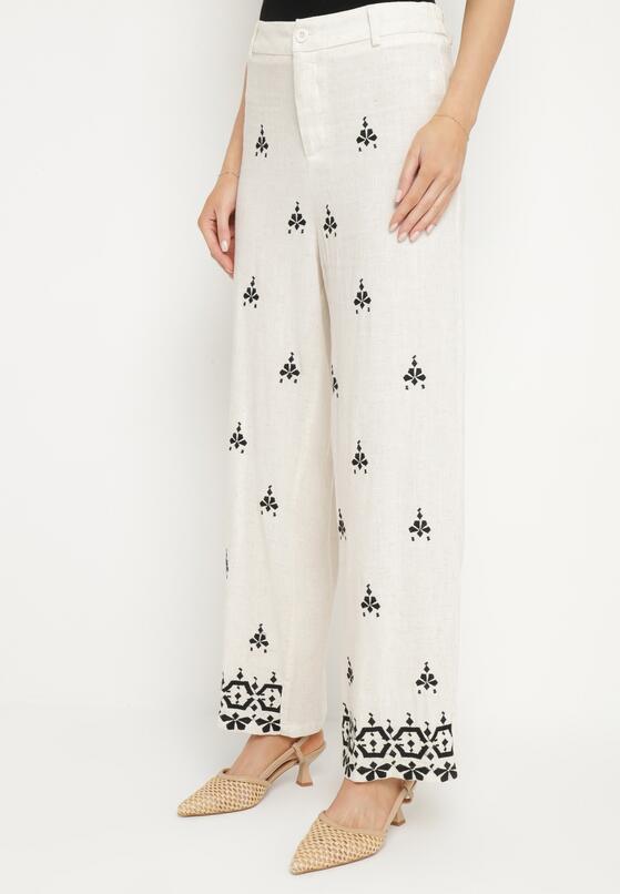 Pantaloni Alb cu negru 2