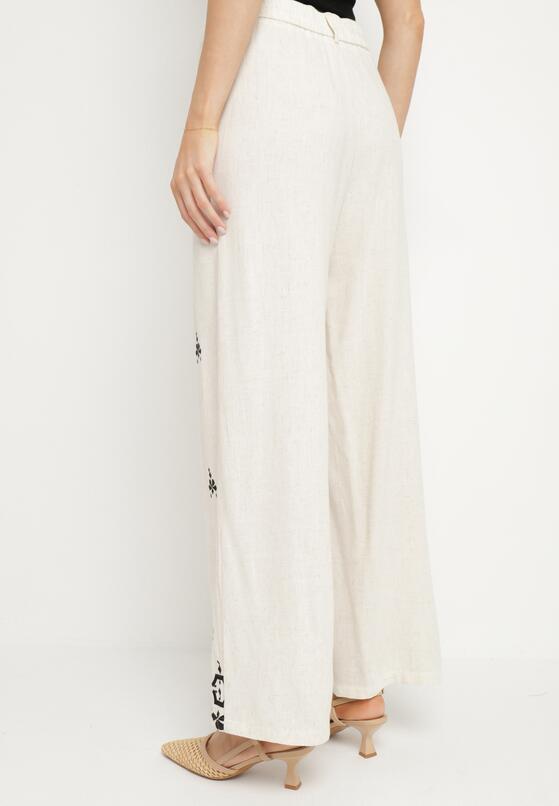 Pantaloni Alb cu negru 3