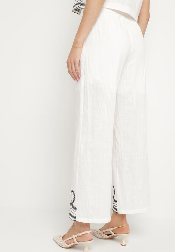 Pantaloni Alb cu negru 3