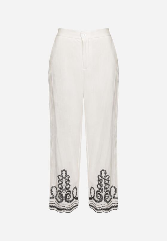 Pantaloni Alb cu negru 6