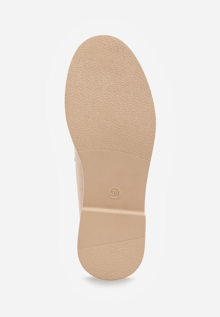 Ciemnobeżowe Mokasyny z Ozdobnym Paskiem Felzivia 7