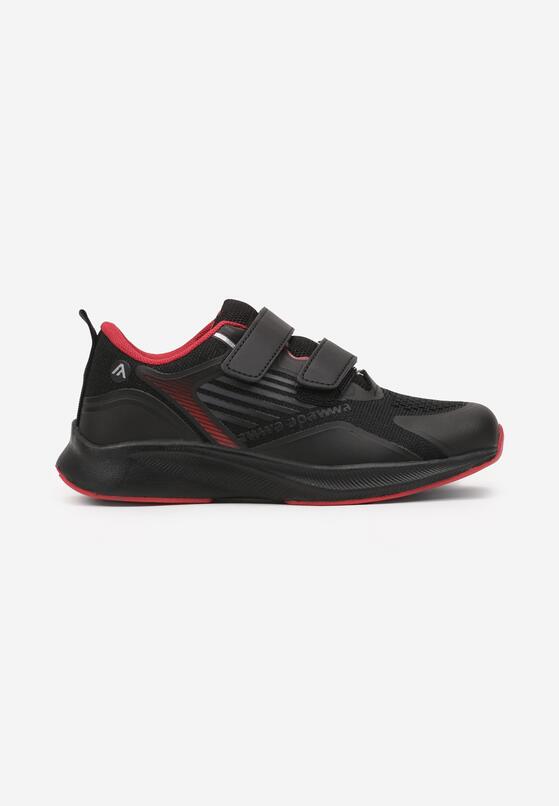 Czarno-Czerwone Buty Sportowe Sneakersy z Tłoczoną Cholewką Fonwin 1